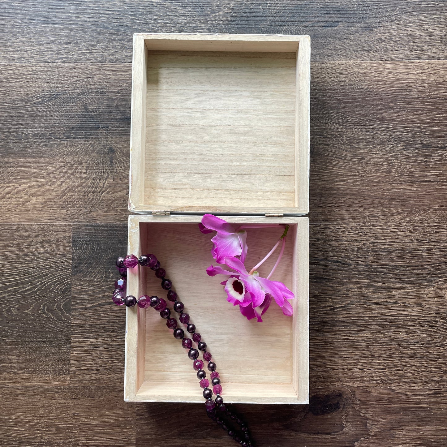 Keepsake Box Purple and Yellow Abstract Hibiscus