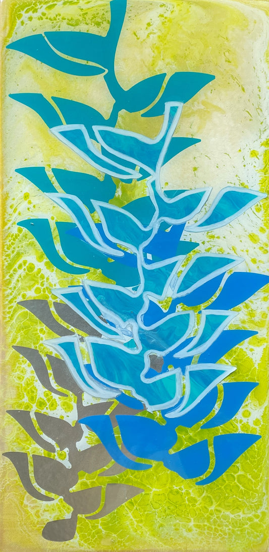 Original Acrylic Painting "Blue Jade Vine"