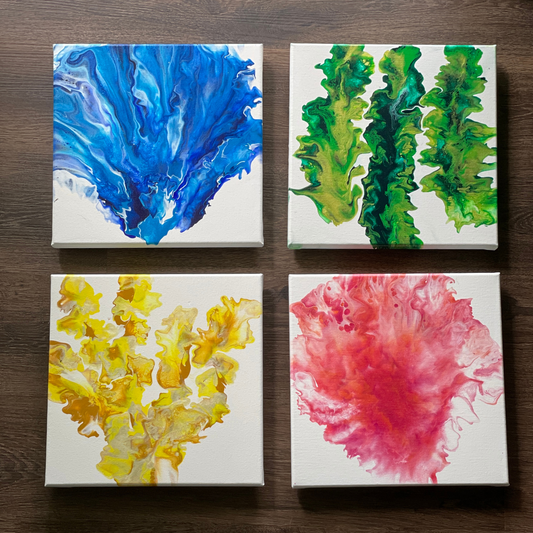 Original Acrylic Painting "Coral Quad"