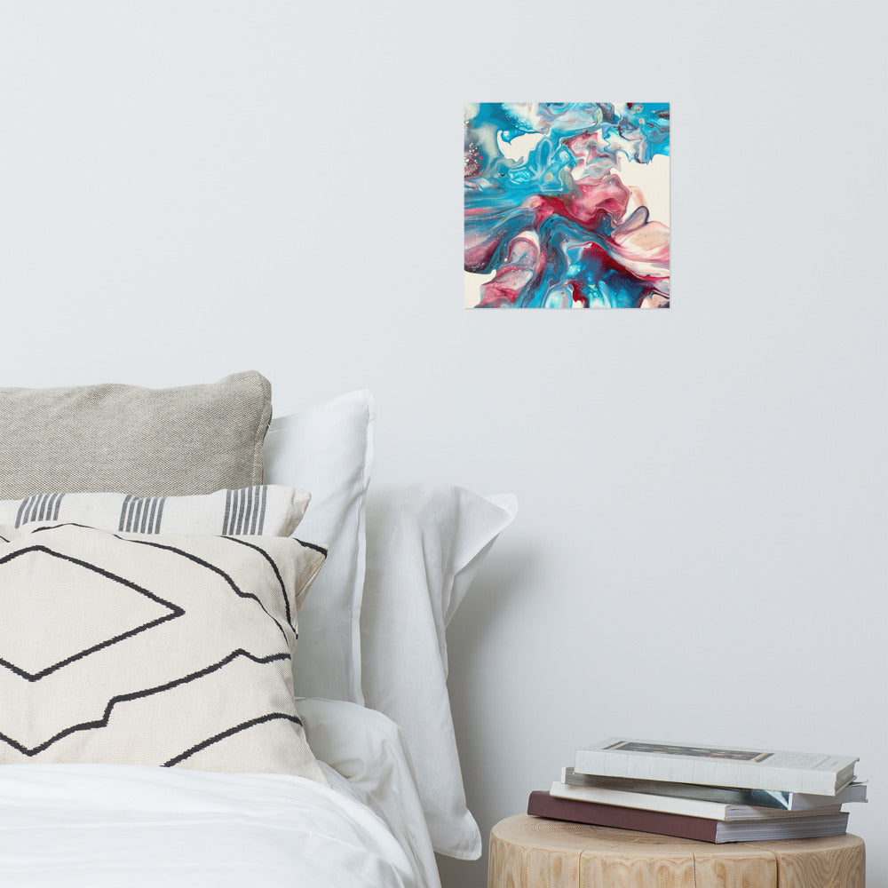 Teal and Burgundy Poster Print