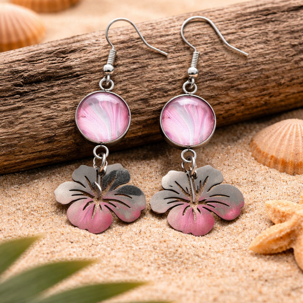 Hibiscus Bloom Statement Earrings