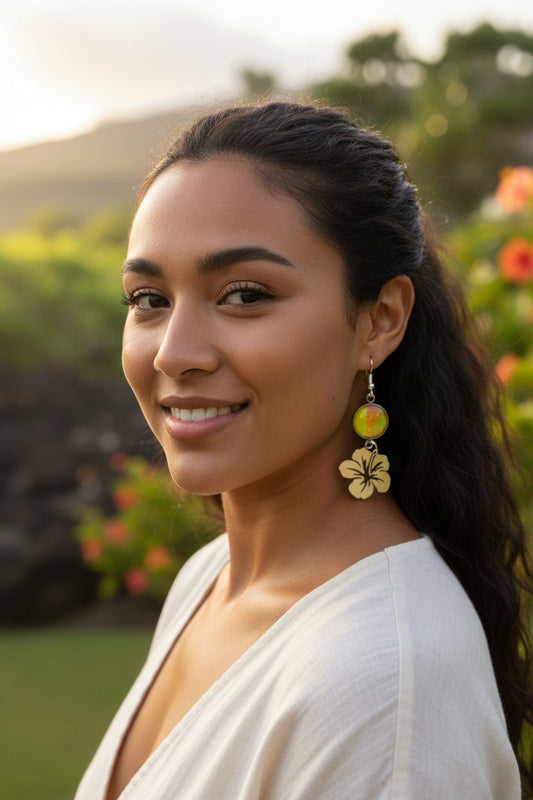Hibiscus Bloom Statement Earrings