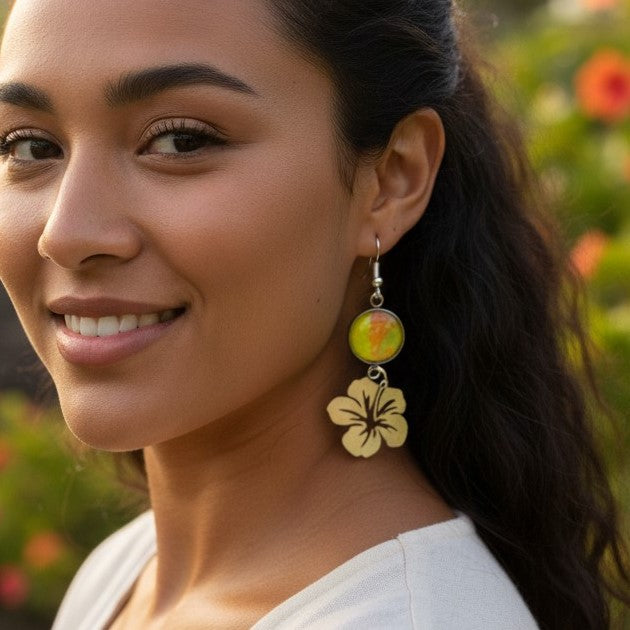 Hibiscus Bloom Statement Earrings