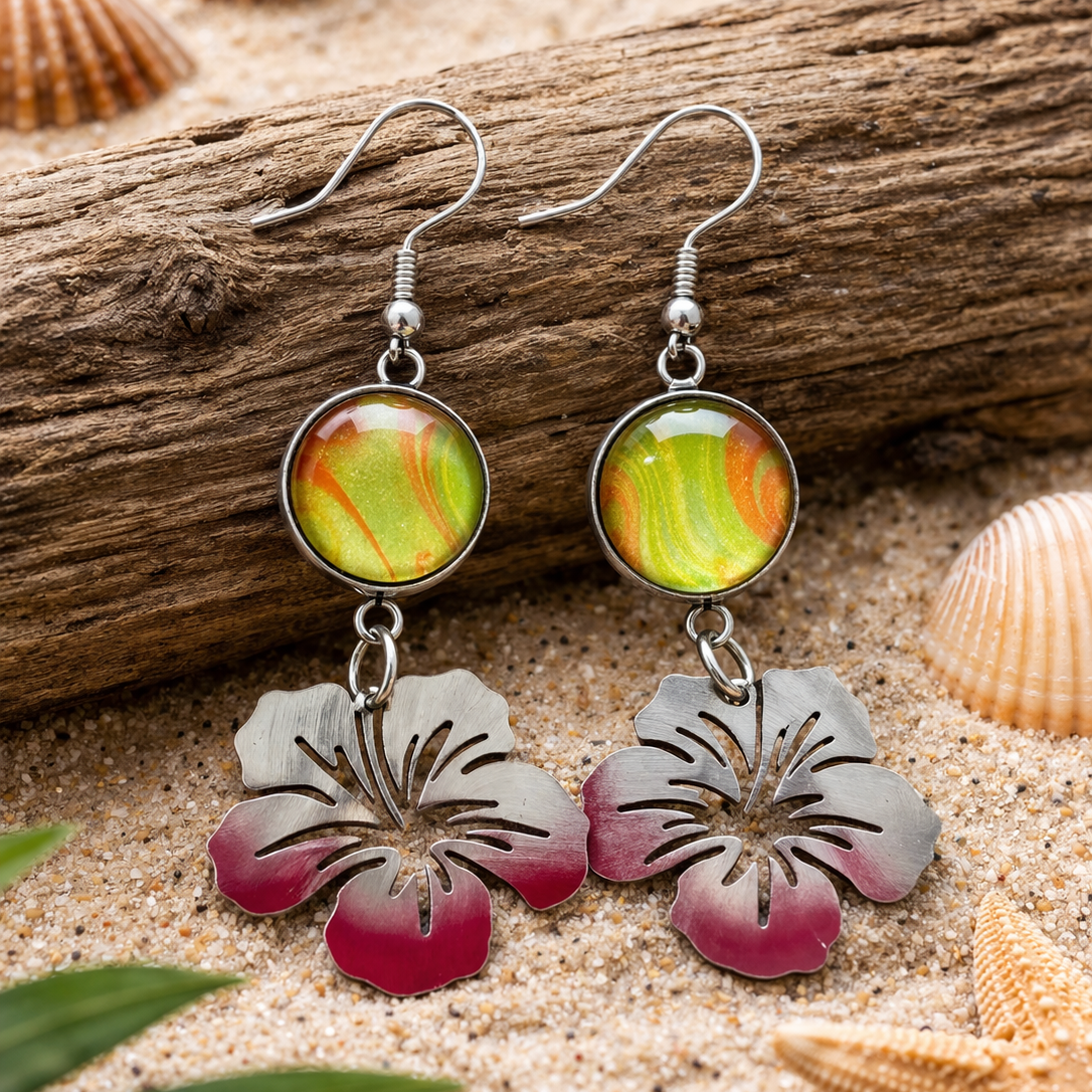 Hibiscus Bloom Statement Earrings