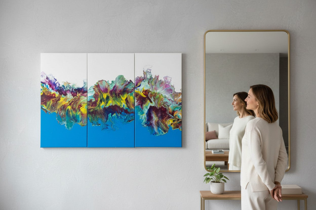 Original Acrylic Painting "Calypso" Triptych