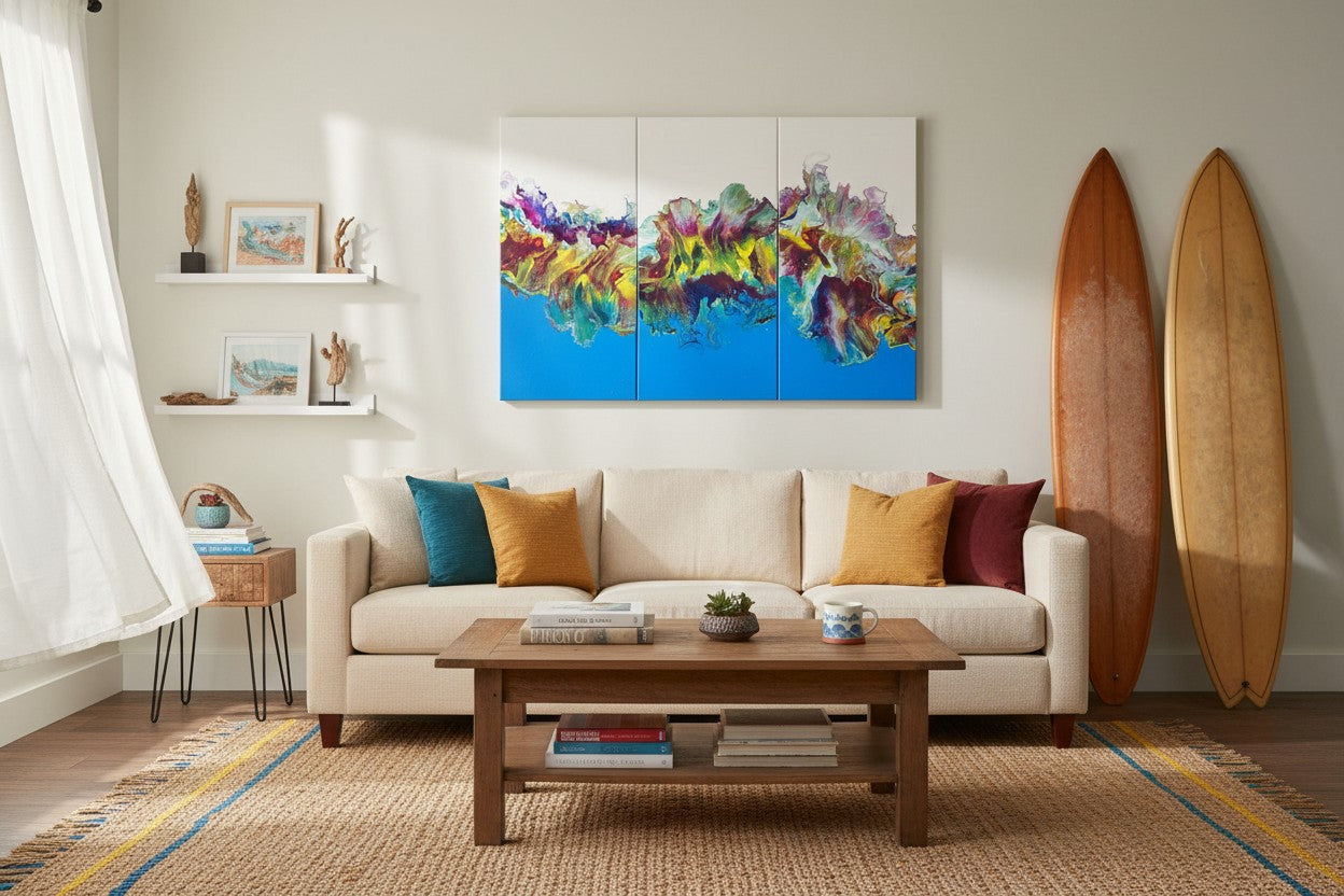 Original Acrylic Painting "Calypso" Triptych