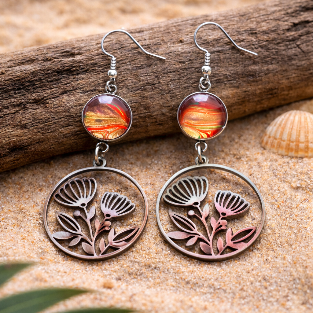 Ohia Lehua Dangle Earrings
