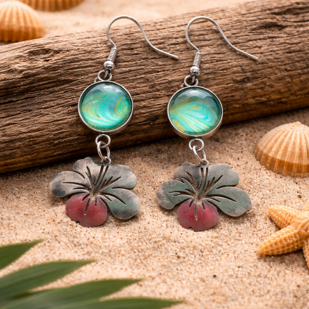 Hibiscus Bloom Statement Earrings