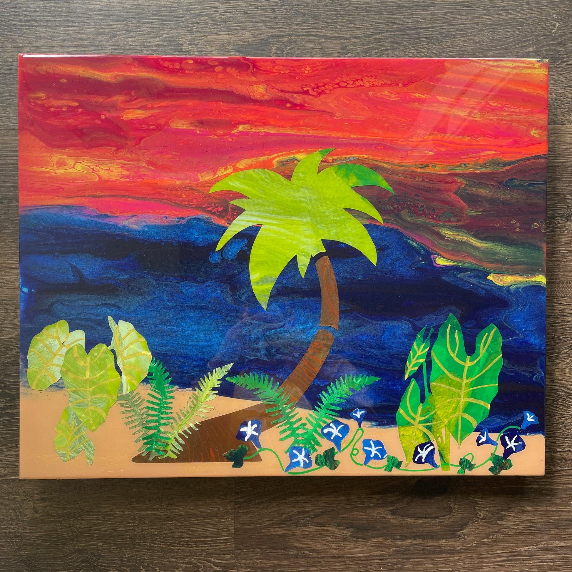 Original Acrylic Painting Beach at Sunset – Breathing Space Hawaii
