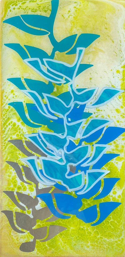 Original Acrylic Painting "Blue Jade Vine"
