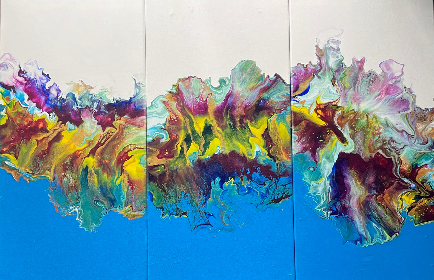 Original Acrylic Painting "Calypso" Triptych