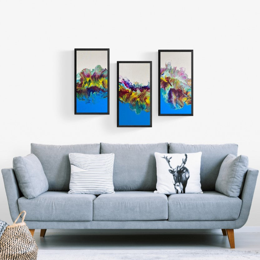 Original Acrylic Painting "Calypso" Triptych