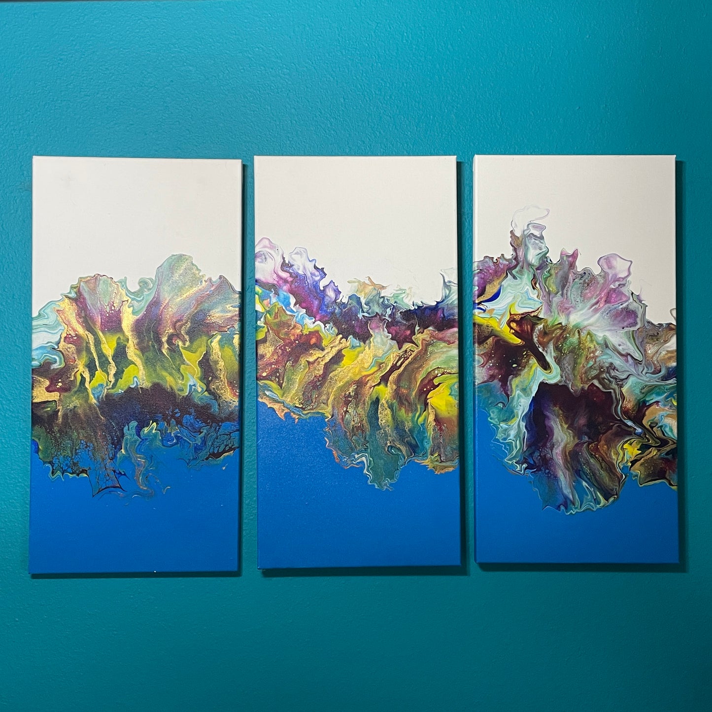 Original Acrylic Painting "Calypso" Triptych