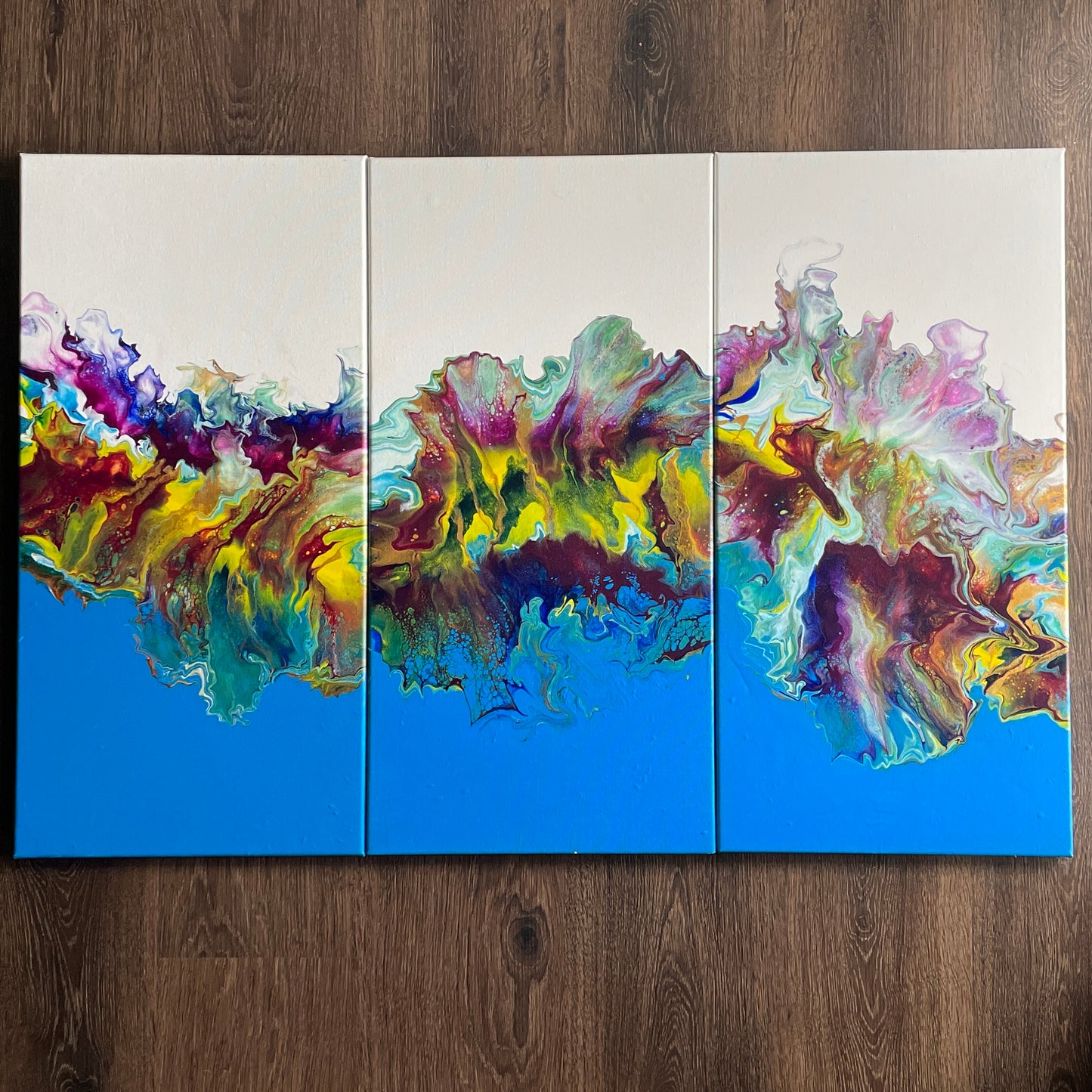 Original Acrylic Painting "Calypso" Triptych