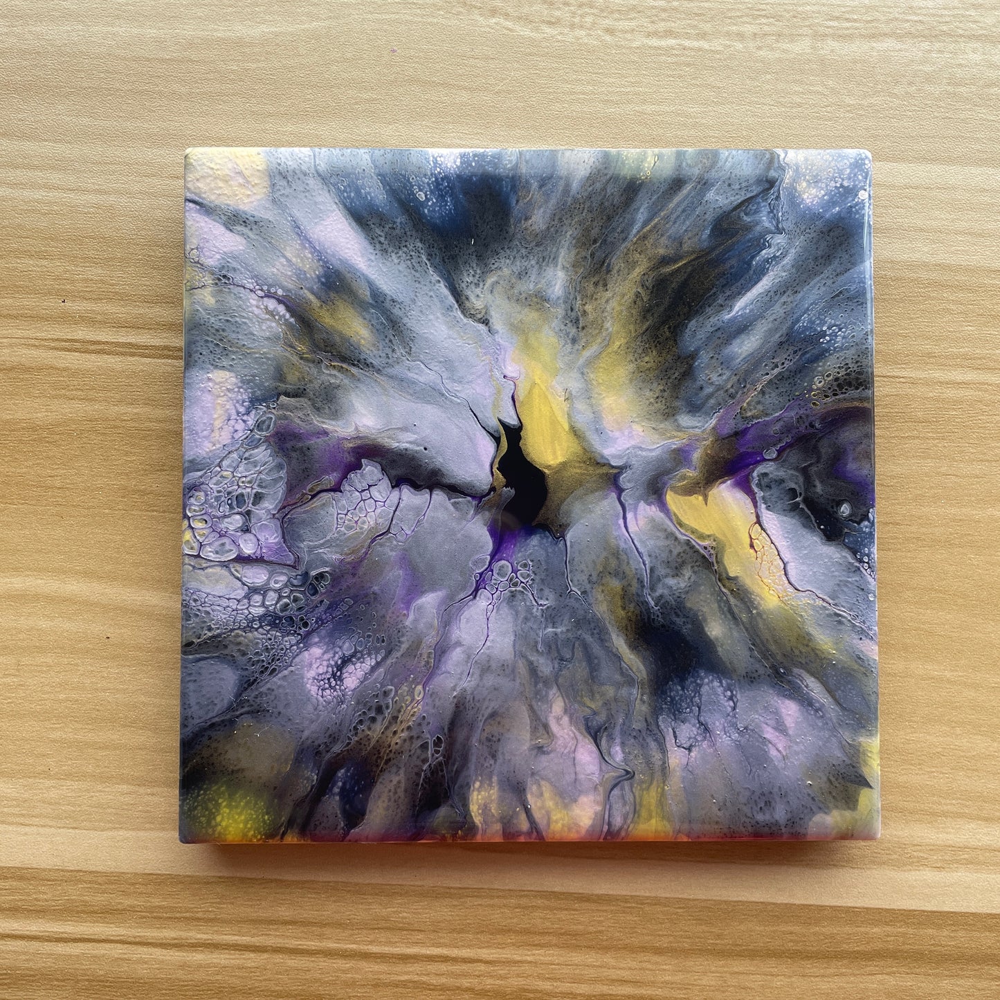 Purple Lightning Trivet and Coaster Set