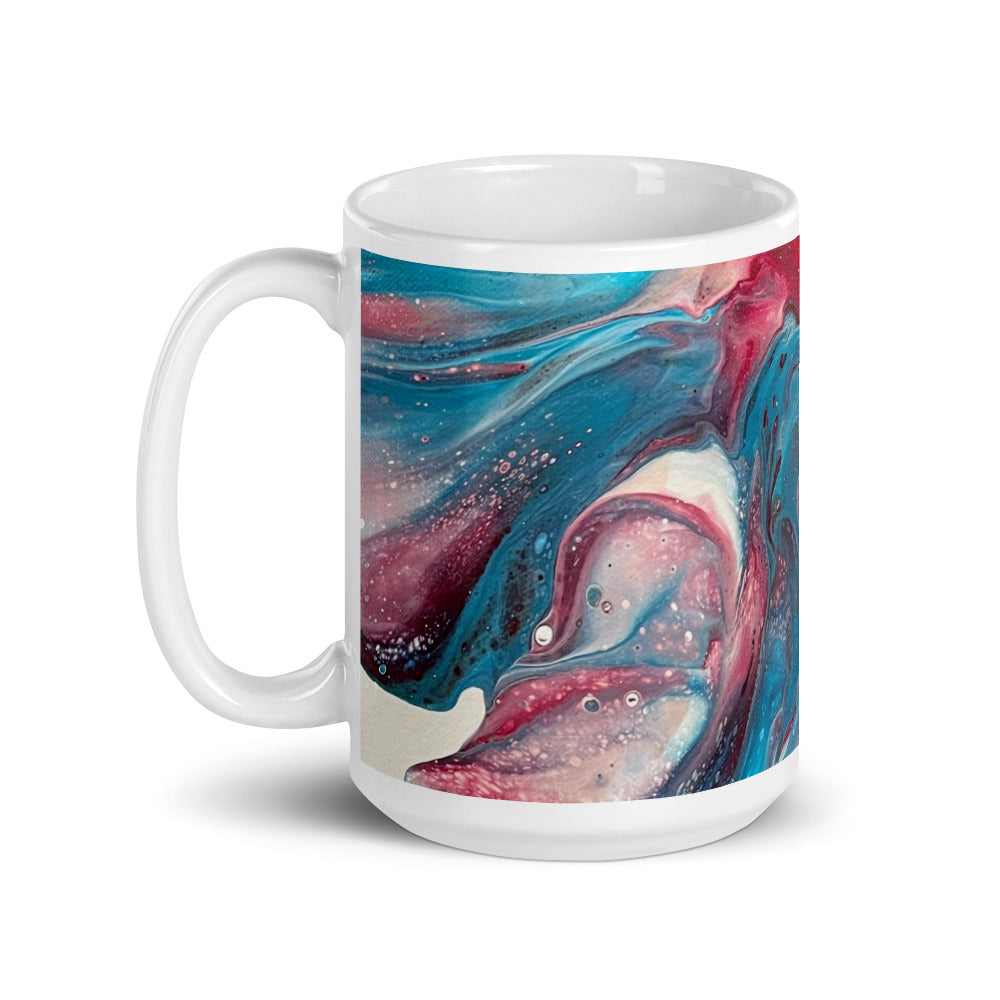 Teal and Burgundy Coffee Mug