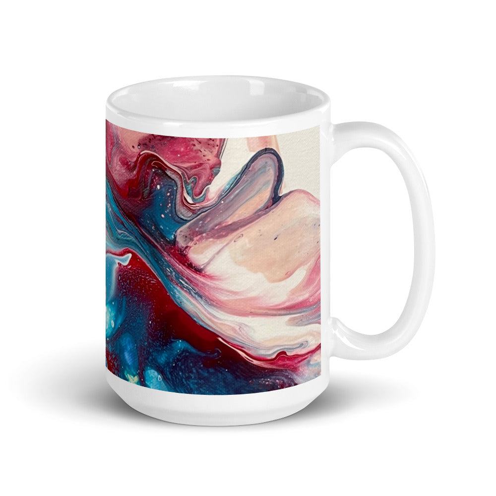 Teal and Burgundy Coffee Mug